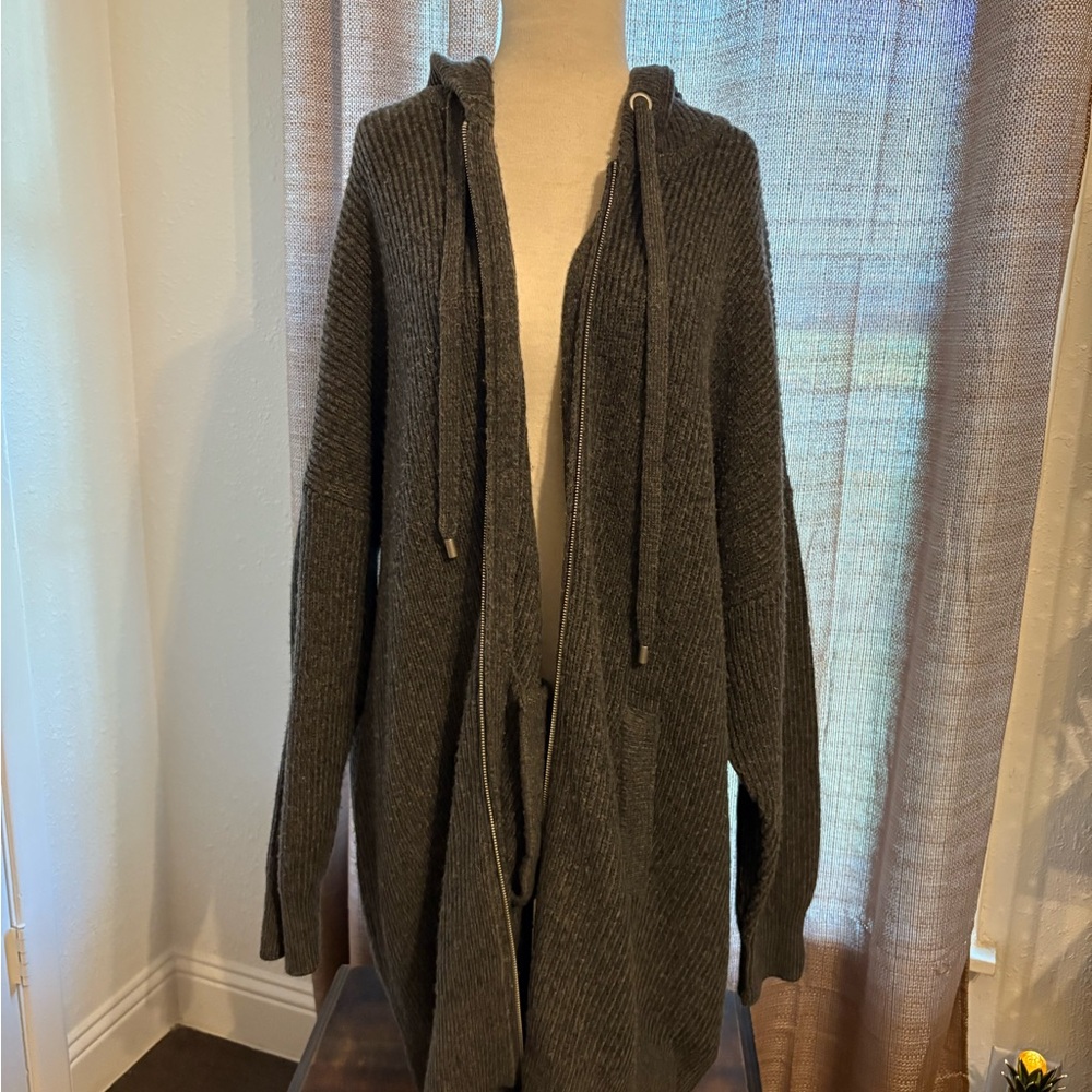 Cozy Gray Hooded Cardigan